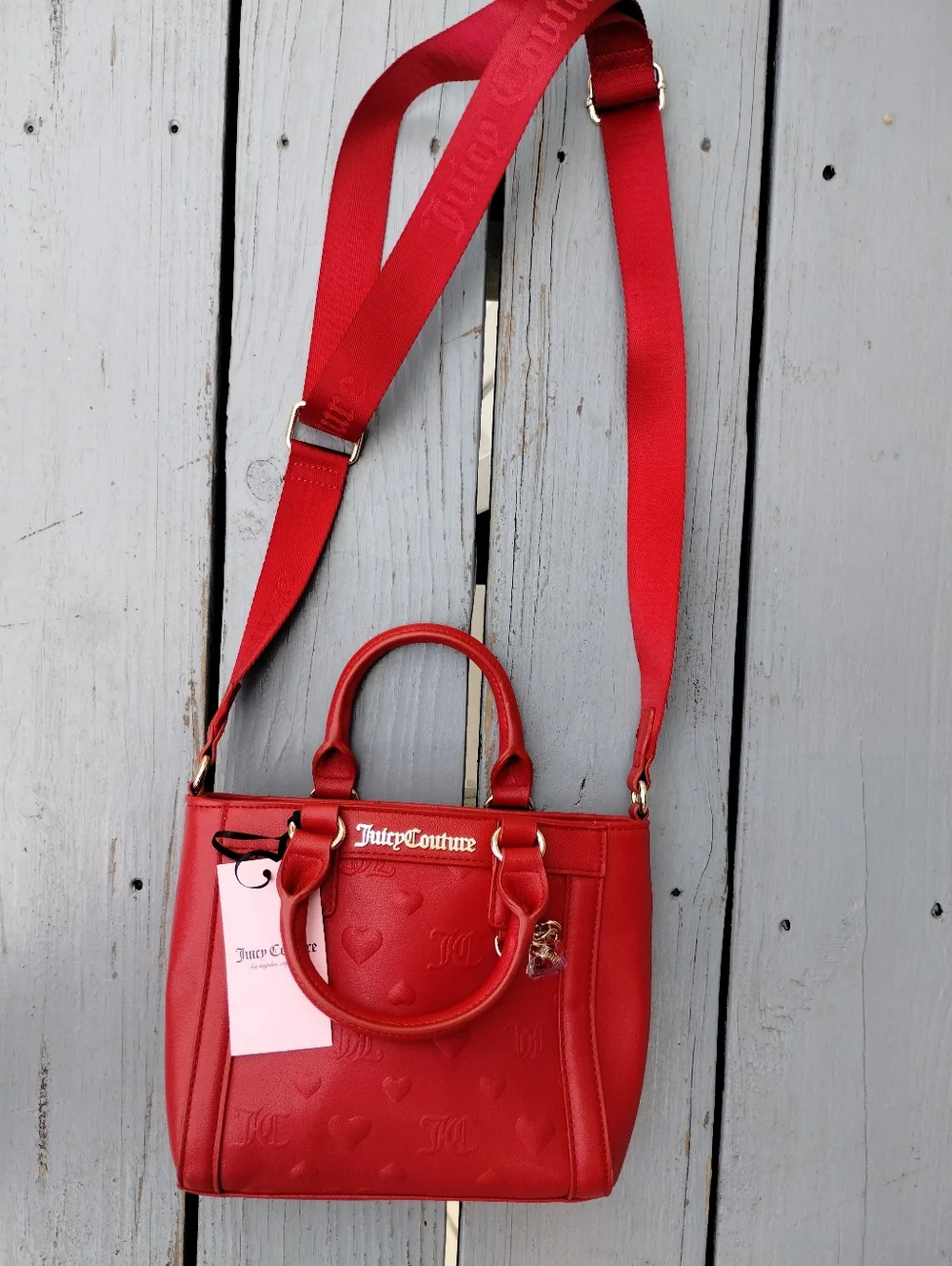 Juicy Couture Red Satchel with Gold Hardware